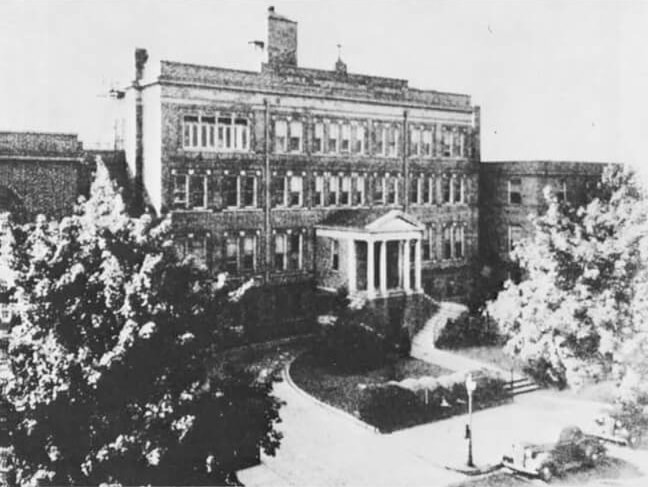 Upper: Original convent, 200 West Baltimore Street, Baltimore<br /> Lower: Original Bon Secours Hospital, Baltimore