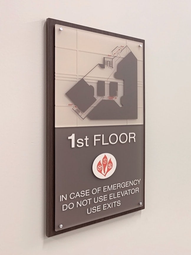 Houston Methodist Baytown Hospital - Interior Elevator Code Plaque ECP