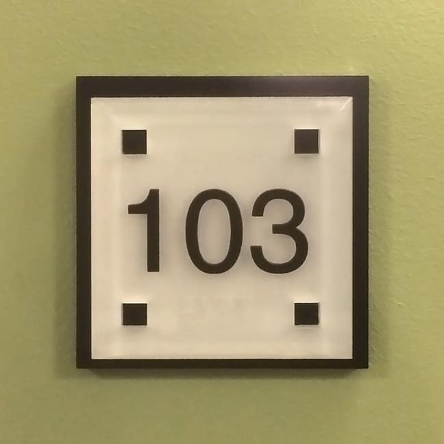 Belmont Village - Scottsdale - Room Number Plaque RNP