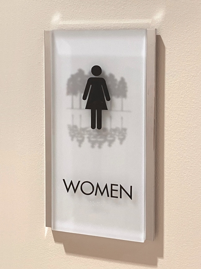 Research Forest Lakeside - Interior Restroom Plaque: Women