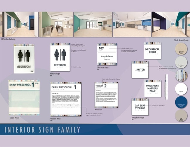 Houston Methodist The Woodlands Hospital - Child Care Center: Interior Sign Family (Schematic Design Presentation)