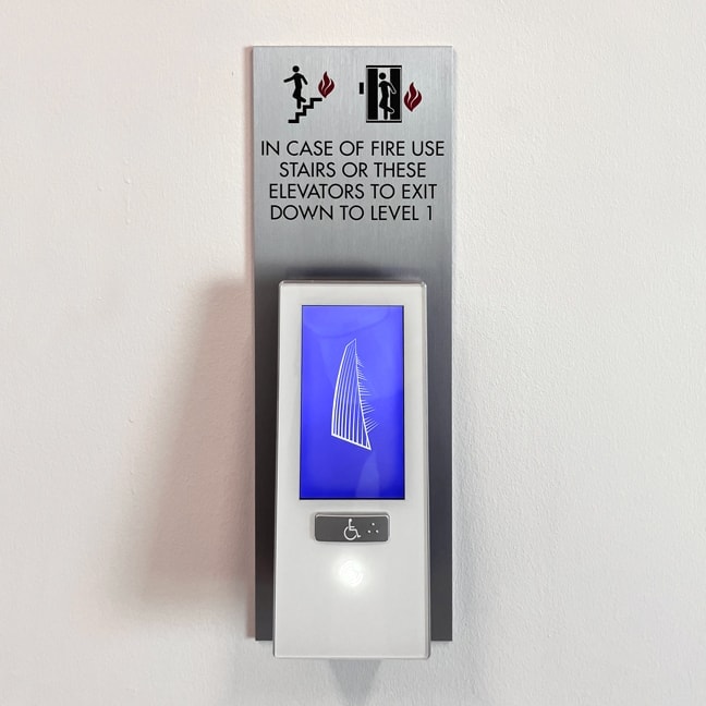 Green Water Development Block 185 (Google Tower): Interior Elevator Code Plaque (Touchpad) ECP