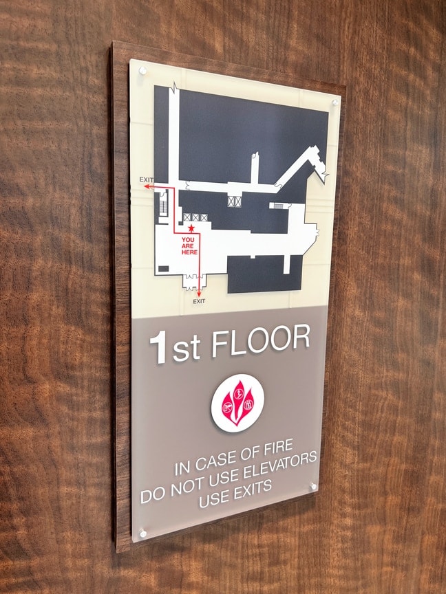 Houston Methodist Baytown Hospital (Unity Tower) - Interior Elevator Code Plaque ECP