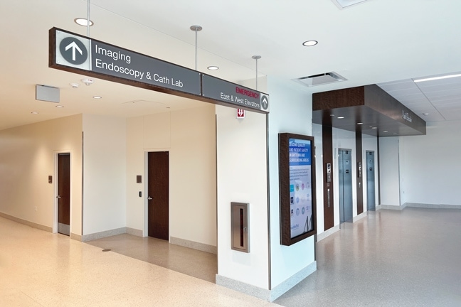 Houston Methodist Baytown Hospital (Unity Tower) - Interior Overhead Directional Banner (2-Sided) ODB.A