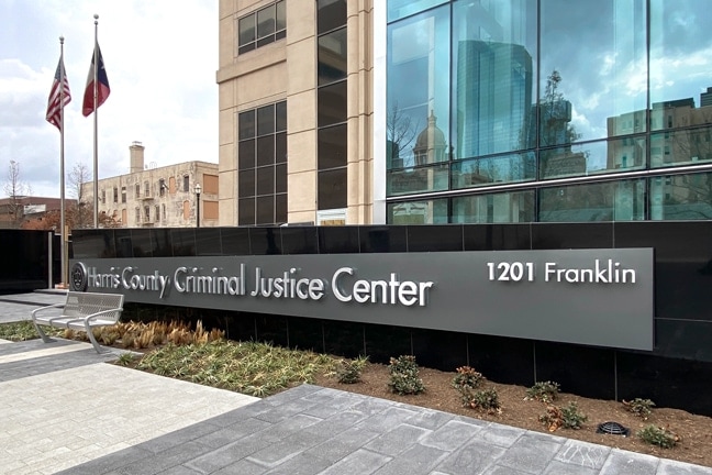Harris County Criminal Justice Center: Exterior Wall Mounted Graphics (Cabinet) WMG Right Side