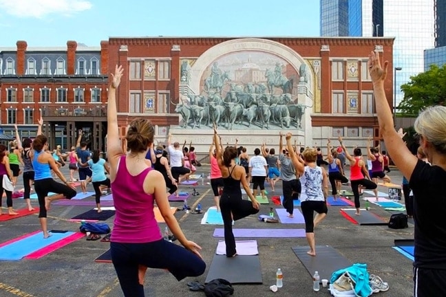 Sundance Square Plaza: Exterior Yoga Event
