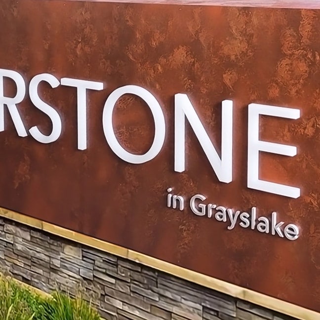 Cornerstone Grayslake - Exterior Primary Identity Monument PIM (Detail)