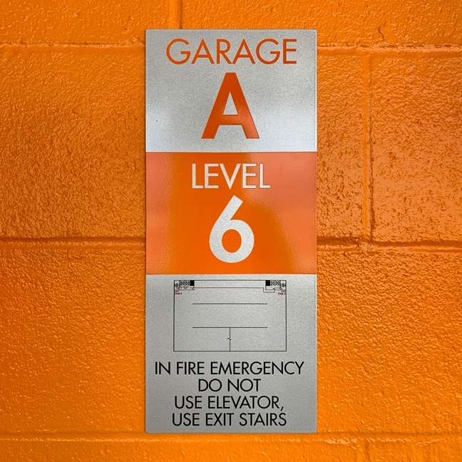 Houston Methodist West Hospital Garage A - Garage Elevator Code Plaque GCP (Level 6)