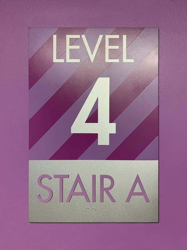 Houston Methodist West Hospital Garage A - Stair Identification Plaque SIP (Level 4)