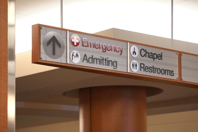 Houston Methodist West Hospital Interior - Overhead Directional Banner ODB Detail
