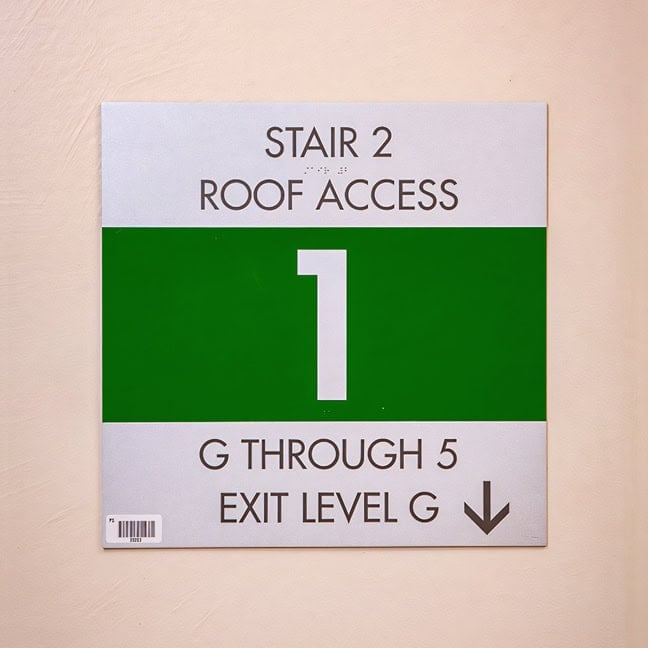 Houston Methodist West Hospital Garage B - Garage Stairwell Plaque GSW (Level 1)