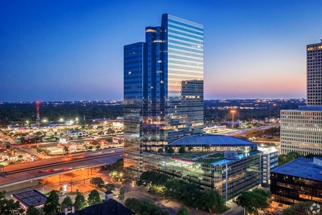 Perry Homes Headquarters: Exterior Building Night