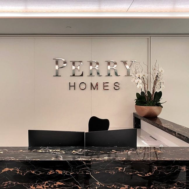 Perry Homes Headquarters: Interior Wall-Mounted Logo WML.C (Reception)