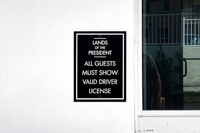 Inscription West Palm Beach: Exterior Gate Sign EGS (Driver License)