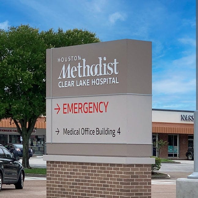 Houston Methodist Clear Lake Hospital MOB4: Exterior Building ID Monument BIM