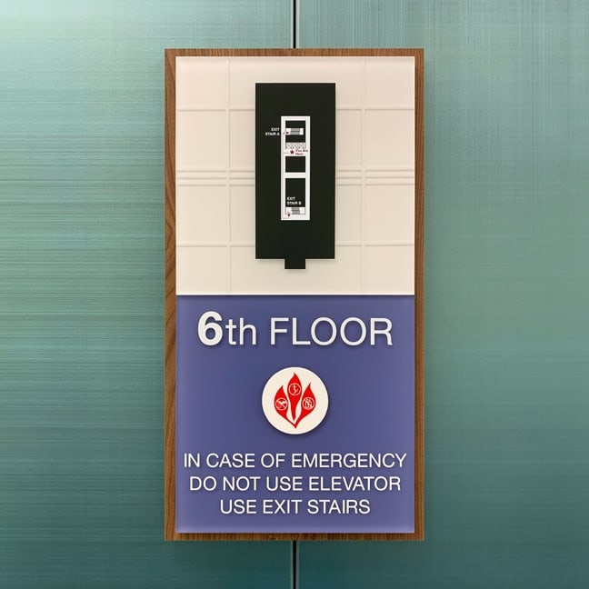 Houston Methodist Clear Lake Hospital MOB4: Interior Elevator Code Plaque ECP