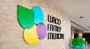 Waco Family Medicine - Interior Lobby Logo Graphic LLG