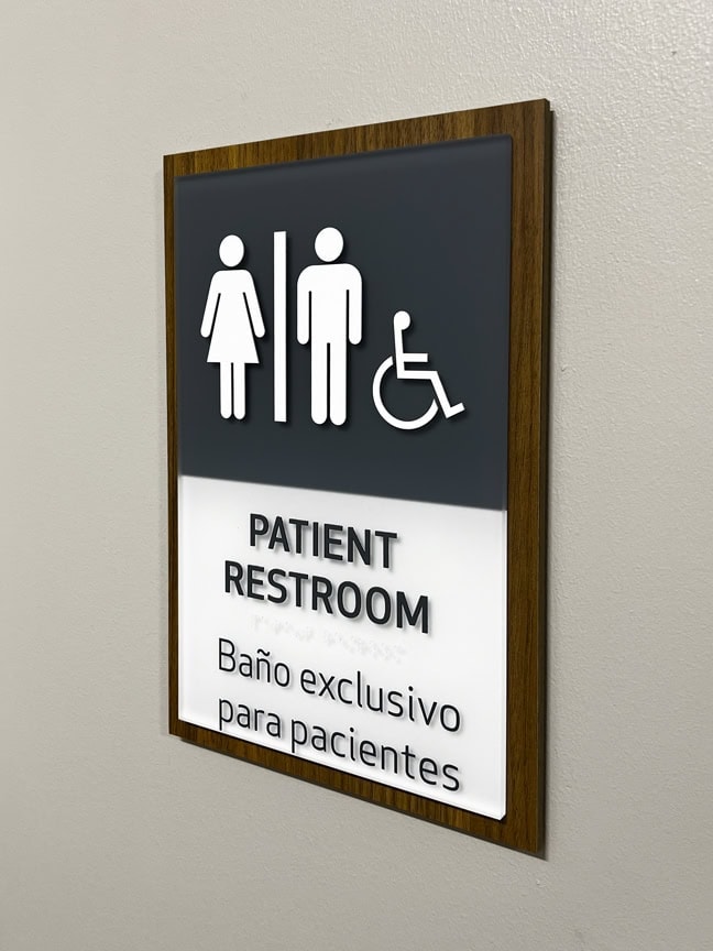 Waco Family Medicine - Interior Restroom Plaque RRP (Patient Restroom)