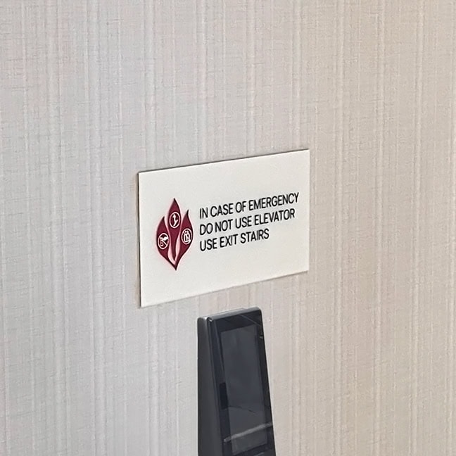 700 River: Interior Elevator Code Plaque ECP