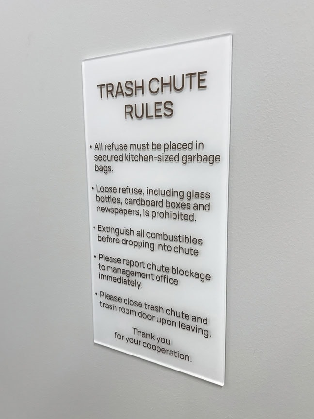700 River: Interior Facilities Rules Sign FRS.A (Light Plaque)