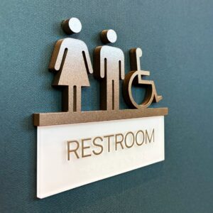 700 River: Interior Restroom Plaque RRP.A (Light Plaque)