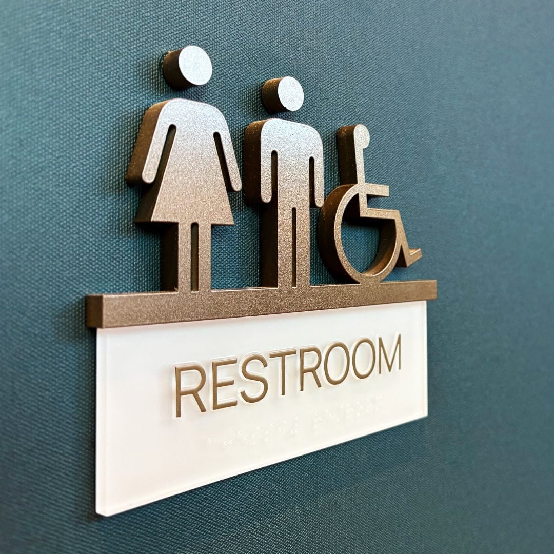 700 River: Interior Restroom Plaque RRP.A (Light Plaque)