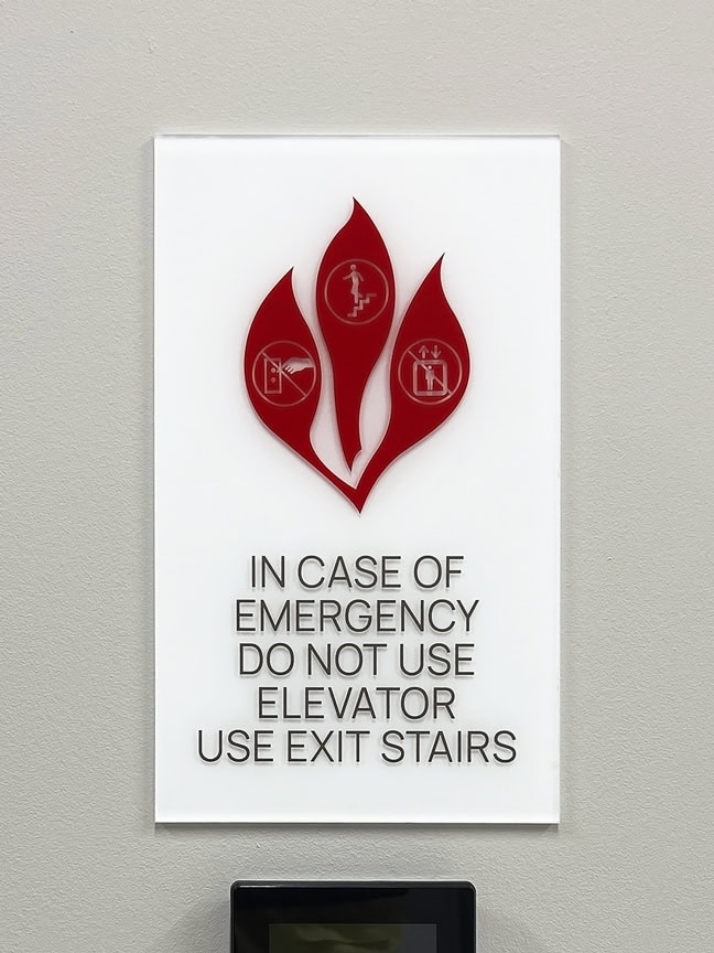 700 River: Interior Service Elevator Code Plaque SEP
