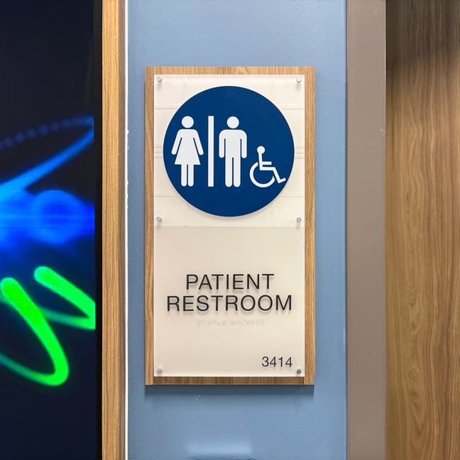 Houston Methodist Cinco Ranch Hospital - Interior Restroom Plaque RRP