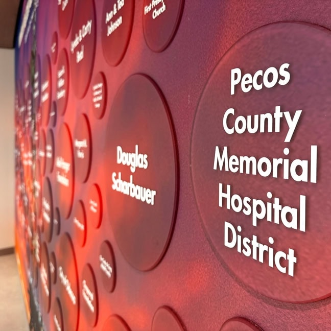 Permian Basin Behavioral Health Center: Interior Donor Recognition Graphics Wall Detail