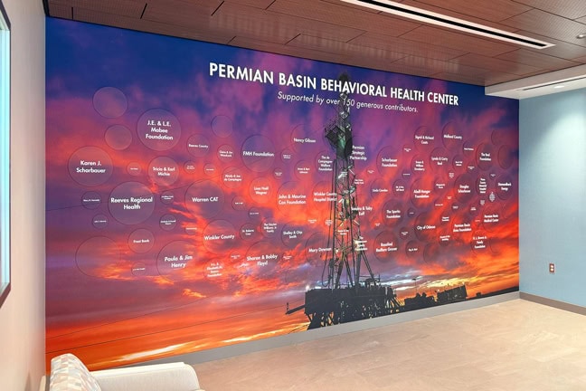 Permian Basin Behavioral Health Center: Interior Donor Recognition Graphics Wall